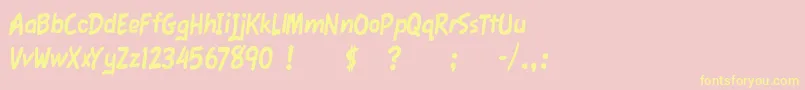Fawn-Schriftart – Gelbe Schriften auf rosa Hintergrund