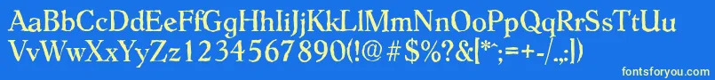 HobokenantiqueRegular Font – Yellow Fonts on Blue Background
