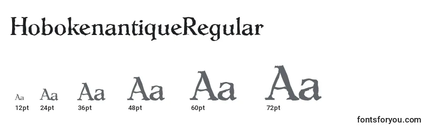 Размеры шрифта HobokenantiqueRegular