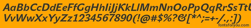 JohnsansTextProBoldItalic Font – Black Fonts on Orange Background