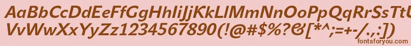 JohnsansTextProBoldItalic Font – Brown Fonts on Pink Background