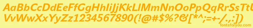 JohnsansTextProBoldItalic Font – Orange Fonts on Yellow Background