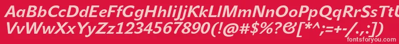 JohnsansTextProBoldItalic Font – Pink Fonts on Red Background