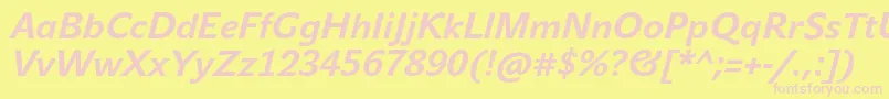 JohnsansTextProBoldItalic Font – Pink Fonts on Yellow Background