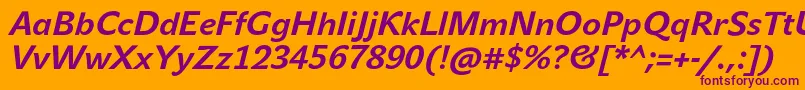 JohnsansTextProBoldItalic Font – Purple Fonts on Orange Background