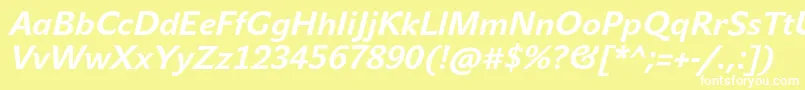JohnsansTextProBoldItalic Font – White Fonts on Yellow Background