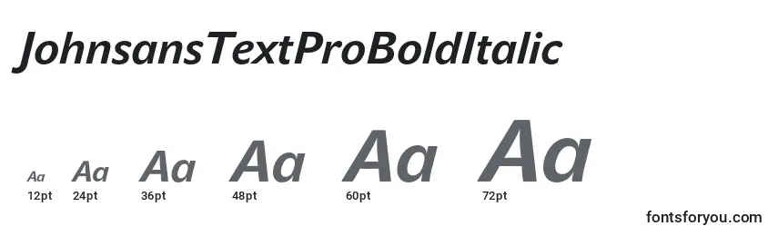 JohnsansTextProBoldItalic Font Sizes