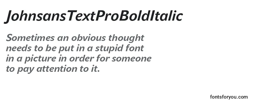 JohnsansTextProBoldItalic-fontti