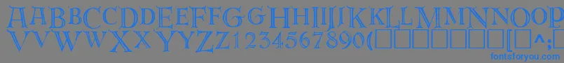 Derooscaps Font – Blue Fonts on Gray Background