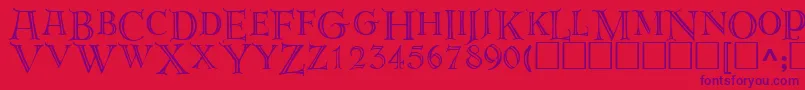 Derooscaps Font – Purple Fonts on Red Background