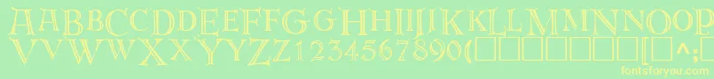 Derooscaps Font – Yellow Fonts on Green Background