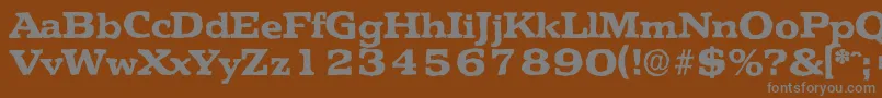 PenthouseantiqueXboldRegular-fontti – harmaat kirjasimet ruskealla taustalla