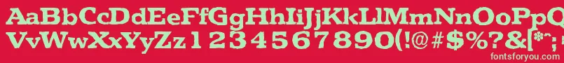 PenthouseantiqueXboldRegular Font – Green Fonts on Red Background