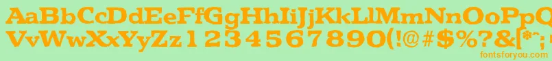 Więcej informacji o czcionce PenthouseantiqueXboldRegular Czcionka PenthouseantiqueXboldRegular – pomarańczowe czcionki na zielonym tle