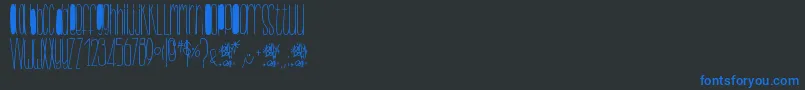 Шрифт BillybopMinuskuli – синие шрифты на чёрном фоне