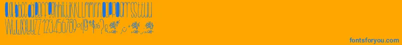 Więcej informacji o czcionce BillybopMinuskuli Czcionka BillybopMinuskuli – niebieskie czcionki na pomarańczowym tle