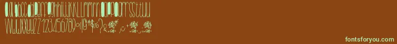 Czcionka BillybopMinuskuli – zielone czcionki na brązowym tle