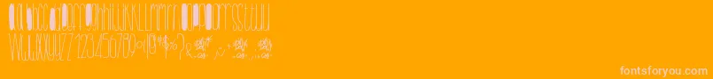 BillybopMinuskuli-fontti – vaaleanpunaiset fontit oranssilla taustalla
