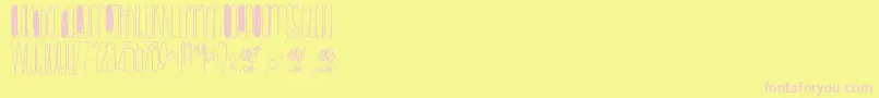 BillybopMinuskuli-fontti – vaaleanpunaiset fontit keltaisella taustalla