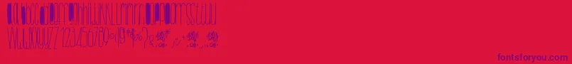 BillybopMinuskuli Font – Purple Fonts on Red Background