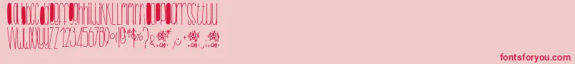 BillybopMinuskuli Font – Red Fonts on Pink Background