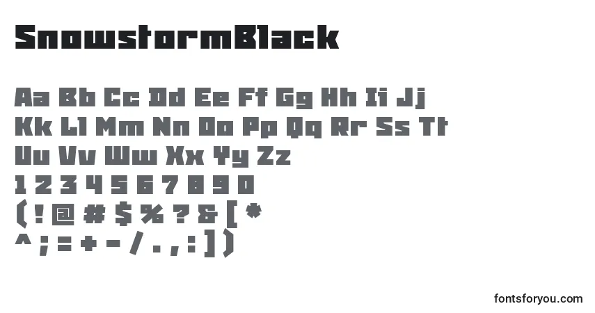 Шрифт SnowstormBlack – алфавит, цифры, специальные символы