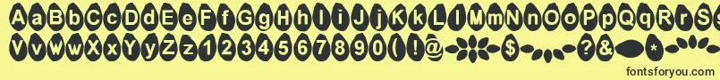 Melonseeds-fontti – mustat fontit keltaisella taustalla