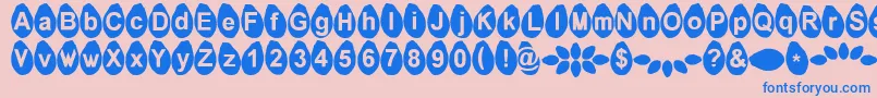 フォントMelonseeds – ピンクの背景に青い文字
