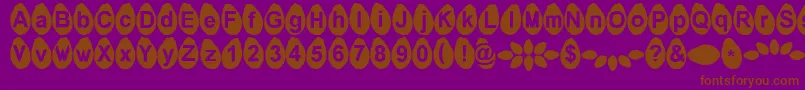 フォントMelonseeds – 紫色の背景に茶色のフォント
