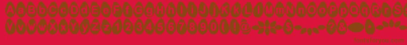 フォントMelonseeds – 赤い背景に茶色の文字
