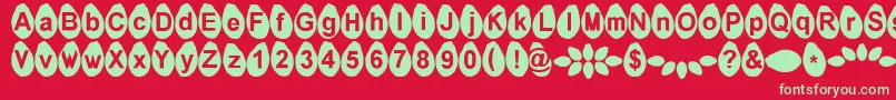 フォントMelonseeds – 赤い背景に緑の文字