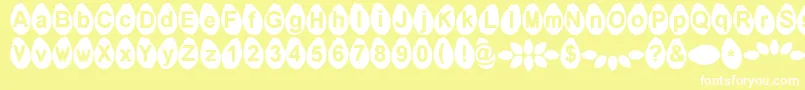 Melonseeds-fontti – valkoiset fontit keltaisella taustalla