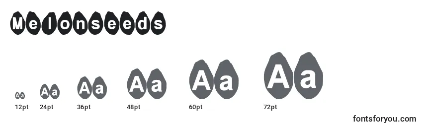 Melonseeds Font Sizes