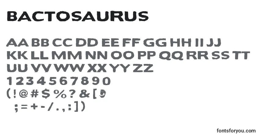 Schriftart Bactosaurus – Alphabet, Zahlen, spezielle Symbole