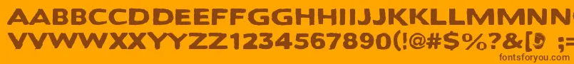 Bactosaurus Font – Brown Fonts on Orange Background