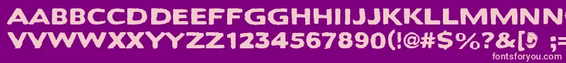 フォントBactosaurus – 紫の背景にピンクのフォント