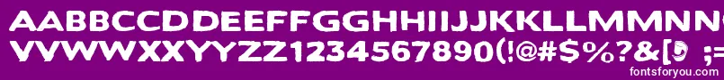 フォントBactosaurus – 紫の背景に白い文字