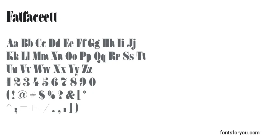 Fatfaceett-fontti – aakkoset, numerot, erikoismerkit