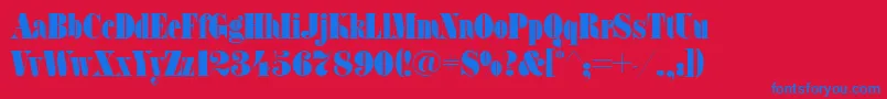 Fatfaceett Font – Blue Fonts on Red Background
