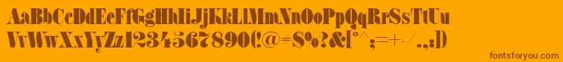 Fatfaceett Font – Brown Fonts on Orange Background