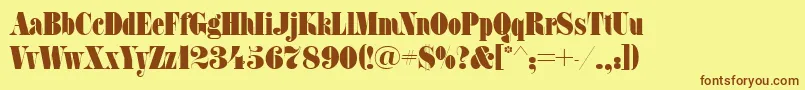 Fatfaceett Font – Brown Fonts on Yellow Background