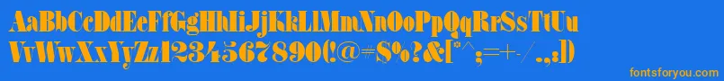 Fatfaceett Font – Orange Fonts on Blue Background