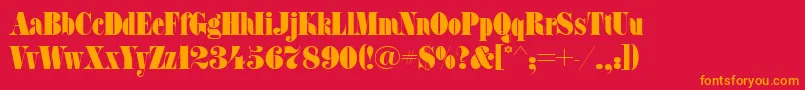 Fatfaceett Font – Orange Fonts on Red Background