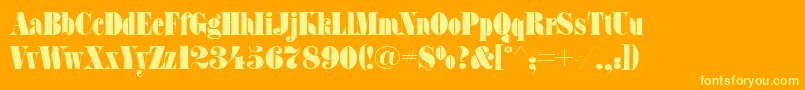 Fatfaceett Font – Yellow Fonts on Orange Background