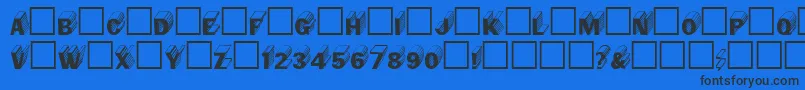 フォントSalterregular – 黒い文字の青い背景