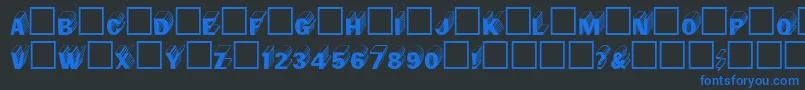 フォントSalterregular – 黒い背景に青い文字
