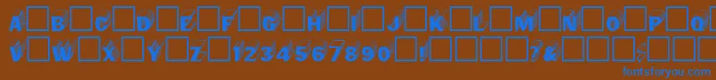 Salterregular Font – Blue Fonts on Brown Background