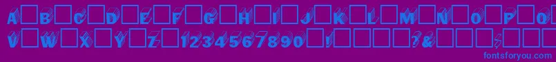 Salterregular-Schriftart – Blaue Schriften auf violettem Hintergrund