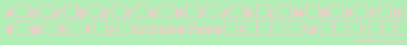 Salterregular-fontti – vaaleanpunaiset fontit vihreällä taustalla