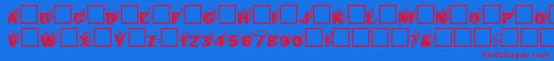 Salterregular Font – Red Fonts on Blue Background